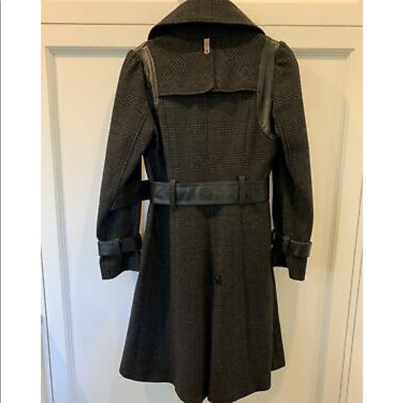 Mackage Nori Grey Plaid Wool Long Warm Coat - Picture 10 of 17